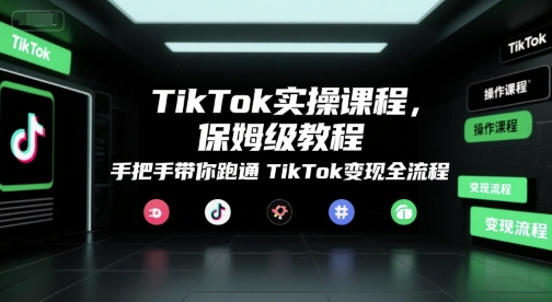 TikTok实操课程，保姆级教程，手把手带你跑通TikTok变现全流程-92资源网