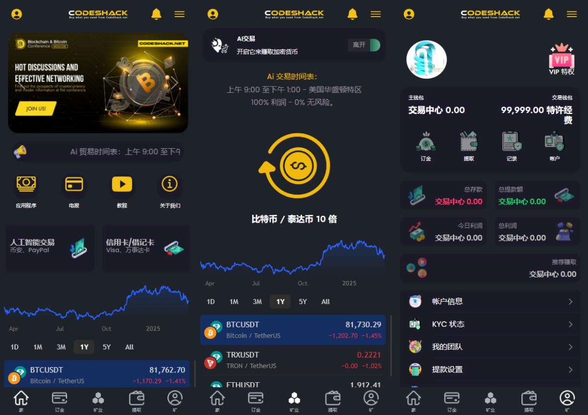 AI量化投资源码 海外版区块链理财交易所源码 ai交易源码-副业项目资源网
