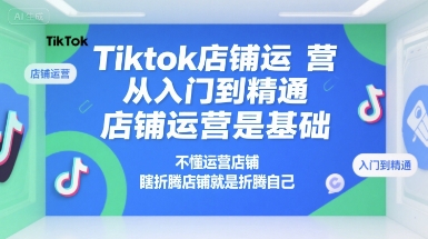 Tiktok店铺运营从入门到精通，店铺运营是基础，不懂运营店铺，瞎折腾店铺就是折腾自己-副业项目资源网
