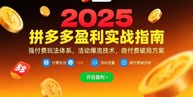 拼多多盈利实战指南，强付费玩法，活动爆流技术，微付费破局方案(更新7月-副业项目资源网