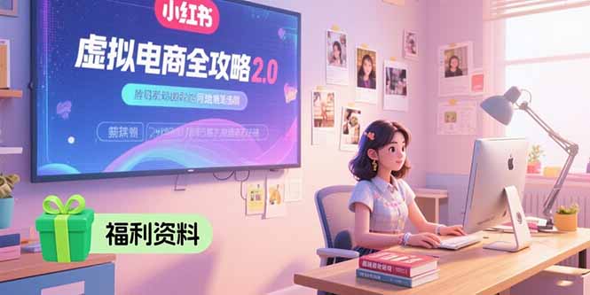 虚拟电商全攻略2.0，开店选品实操流程，账号定位、货源发布、笔记发布技巧-副业项目资源网
