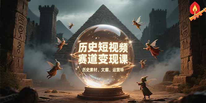 历史短视频赛道变现课，百集素材库应用，文案剪辑技巧，账号运营全案-副业项目资源网