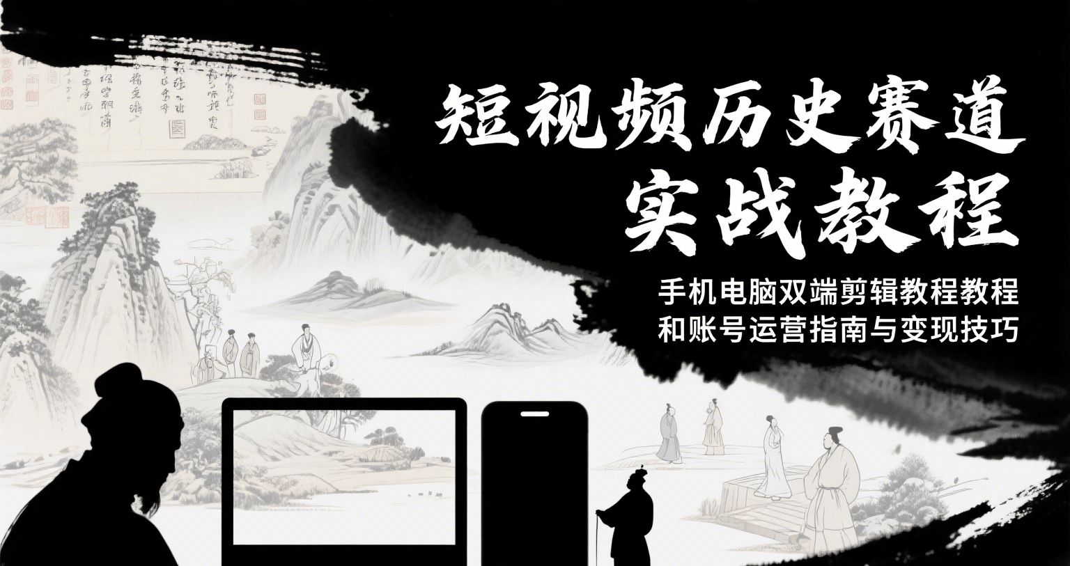 短视频历史赛道实战教程，手机电脑双端剪辑教程和账号运营指南与变现技巧-副业项目资源网