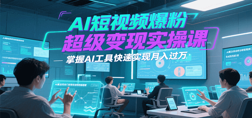 AI短视频爆粉超级变现实操课，掌握AI工具快速实现月入过万-副业项目资源网