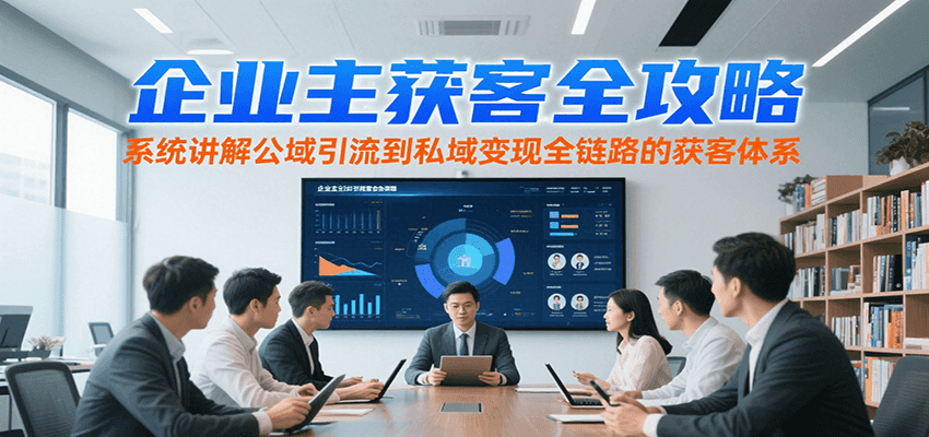 企业主获客全攻略，系统讲解公域引流到私域变现全链路的获客体系-副业项目资源网