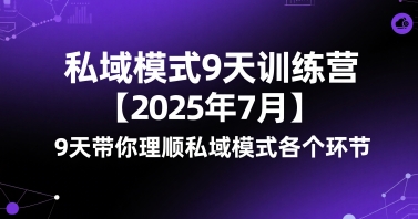 私域模式9天训练营【2025年7月】​9天带你理顺私域模式各个环节-副业项目资源网