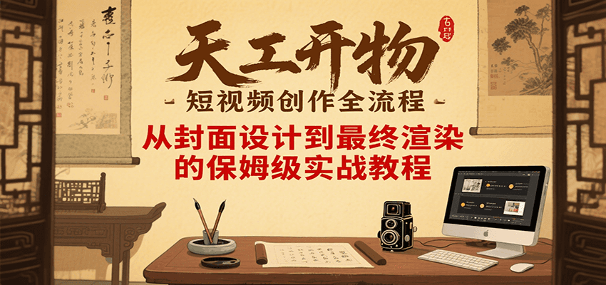 天工开物短视频创作全流程，从封面设计到最终渲染的保姆级实战教程-副业项目资源网