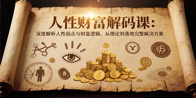人性财富解码课6.0：深度解析人性弱点与财富逻辑，理论到落地完整解决方案-副业项目资源网