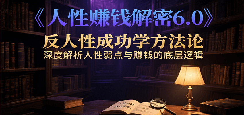 人性赚钱解密6.0，反人性成功学方法论，深度解析人性弱点与赚钱的底层逻辑-副业项目资源网
