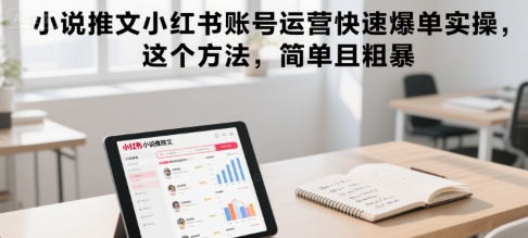 小说推文小红书账号运营快速爆单实操，这个方法，简单且粗暴-副业项目资源网