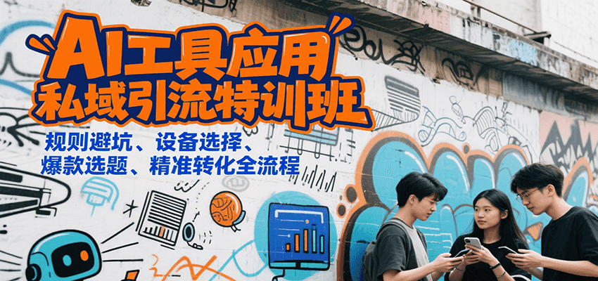 AI工具应用私域引流特训班，规则避坑、设备选择、爆款选题、精准转化全流程-副业项目资源网