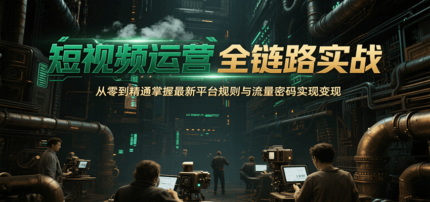 短视频运营全链路实战，从零到精通掌握最新平台规则与流量密码实现变现-副业项目资源网