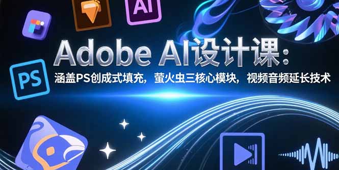 Adobe AI设计课：涵盖PS创成式填充，萤火虫三核心模块，视频音频延长技术-副业项目资源网
