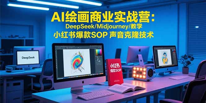AI绘画商业实战营：DeepSeek/Midjourney/教学 小红书爆款SOP 声音克隆技术-副业项目资源网