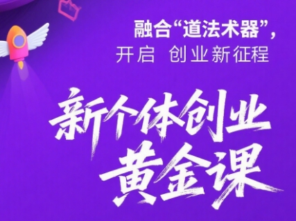 新个体创业黄金课：道法术器四维抢占2025红利-副业项目资源网