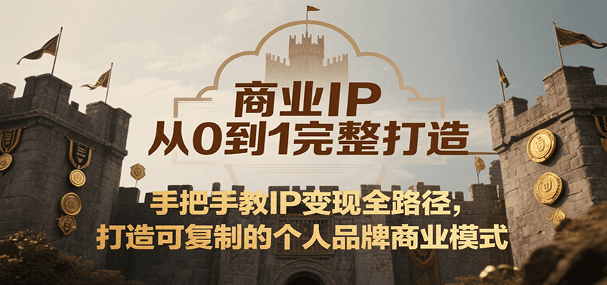 商业IP从0到1完整打造，手把手教IP变现全路径，打造可复制的个人品牌商业模式-副业项目资源网
