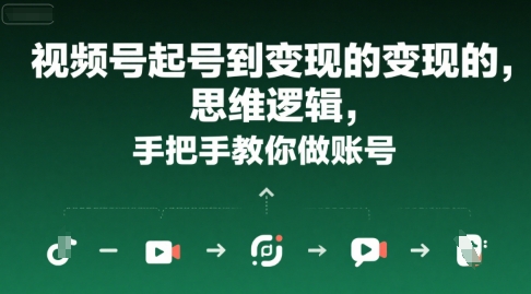 视频号起号到变现的思维逻辑，手把手教你做账号-副业项目资源网
