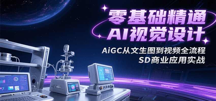 零基础精通AI视觉设计，AiGC从文生图到视频全流程，SD商业应用实战-副业项目资源网