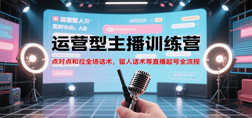 运营型主播训练营，点对点和拉全场话术，留人话术等直播起号全流程(更新7月)-副业项目资源网