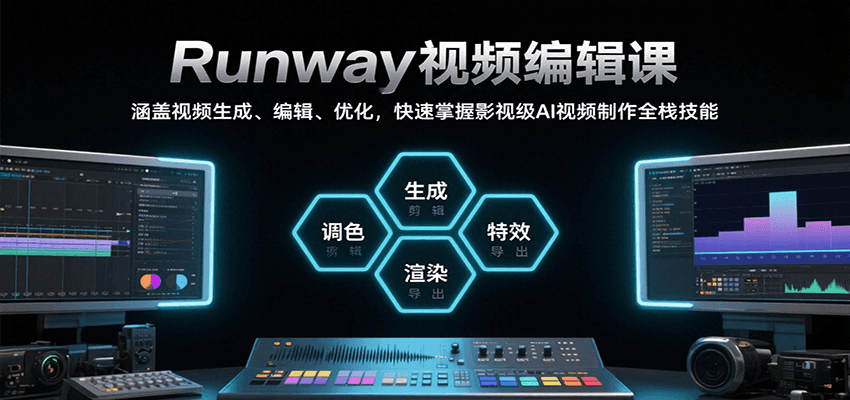 Runway视频编辑课，涵盖视频生成、编辑、优化，快速掌握影视级AI视频制作全栈技能-副业项目资源网