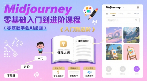 midjourney零基础入门到进阶课程，零基础学会AI绘画-副业项目资源网