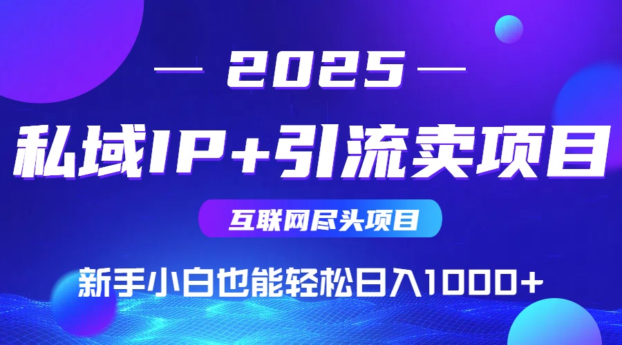 2025网创尽头项目，私域IP+引流，新手小白也能在家日入1000+-副业项目资源网