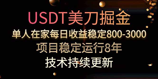 USDT美刀掘金，单人每日收益800-3000，稳定运行8年-副业项目资源网