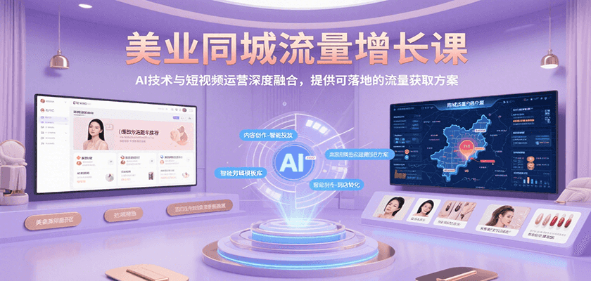 美业同城流量增长课，AI技术与短视频运营深度融合，提供可落地的流量获取方案-副业项目资源网
