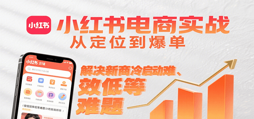 小红书电商实战，从定位到爆单解决新商冷启动难、变现效率低等难题-副业项目资源网