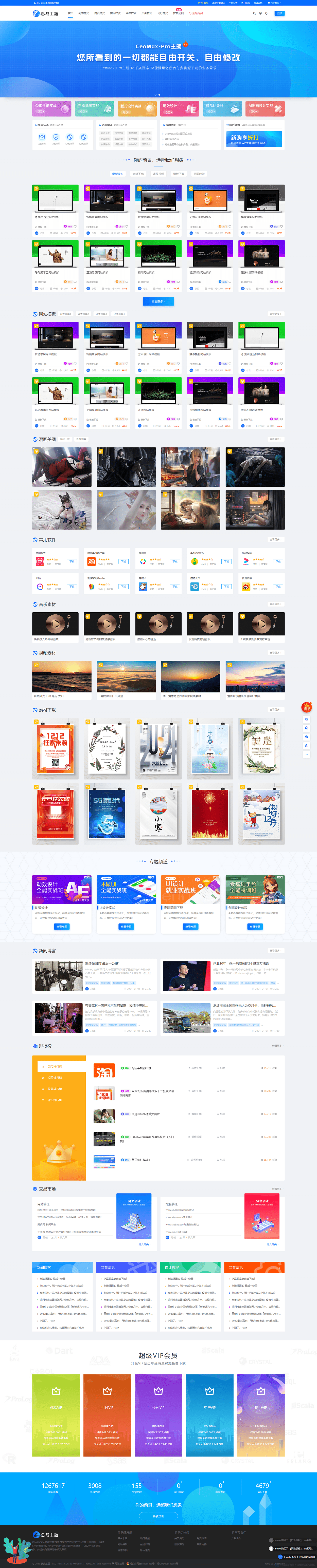 WordPress 资源展示型下载类主题 CeoMax-Pro_v7.6 开心版-副业项目资源网