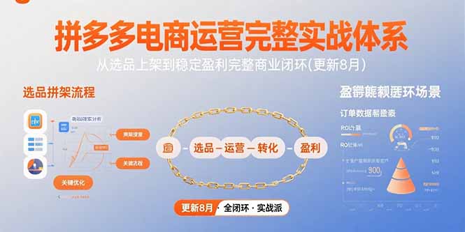 拼多多电商运营完整实战体系，从选品上架到稳定盈利完整商业闭环(更新8月-副业项目资源网