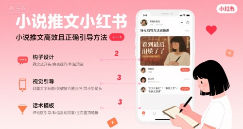 小说推文小红书高转化引导方法实操课，小说推文高效且正确引导方法-副业项目资源网