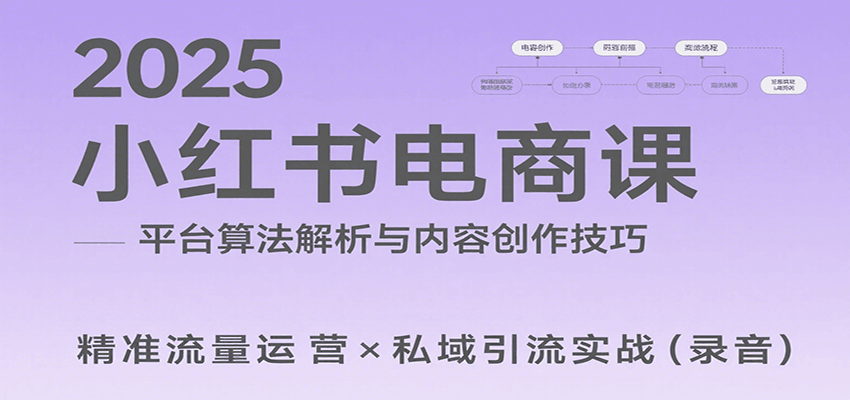 2025小红书电商课：解析算法，创作高转化内容，助力卖家获取流量实现变现(录音)-副业项目资源网