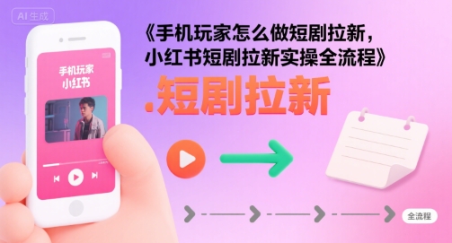 手机玩家怎么做短剧拉新，小红书短剧拉新实操全流程-副业项目资源网