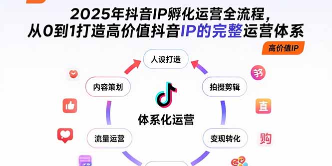 2025年抖音IP孵化运营全流程，从0到1打造高价值抖音IP的完整运营体系-副业项目资源网