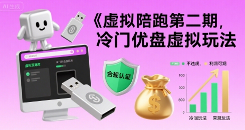 虚拟陪跑第二期，冷门优盘虚拟玩法，不违规，利润可观-副业项目资源网
