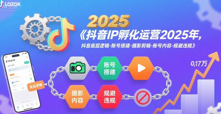 抖音IP孵化运营2025年，抖音底层逻辑-账号搭建-摄影剪辑-账号内容-规避违规-副业项目资源网