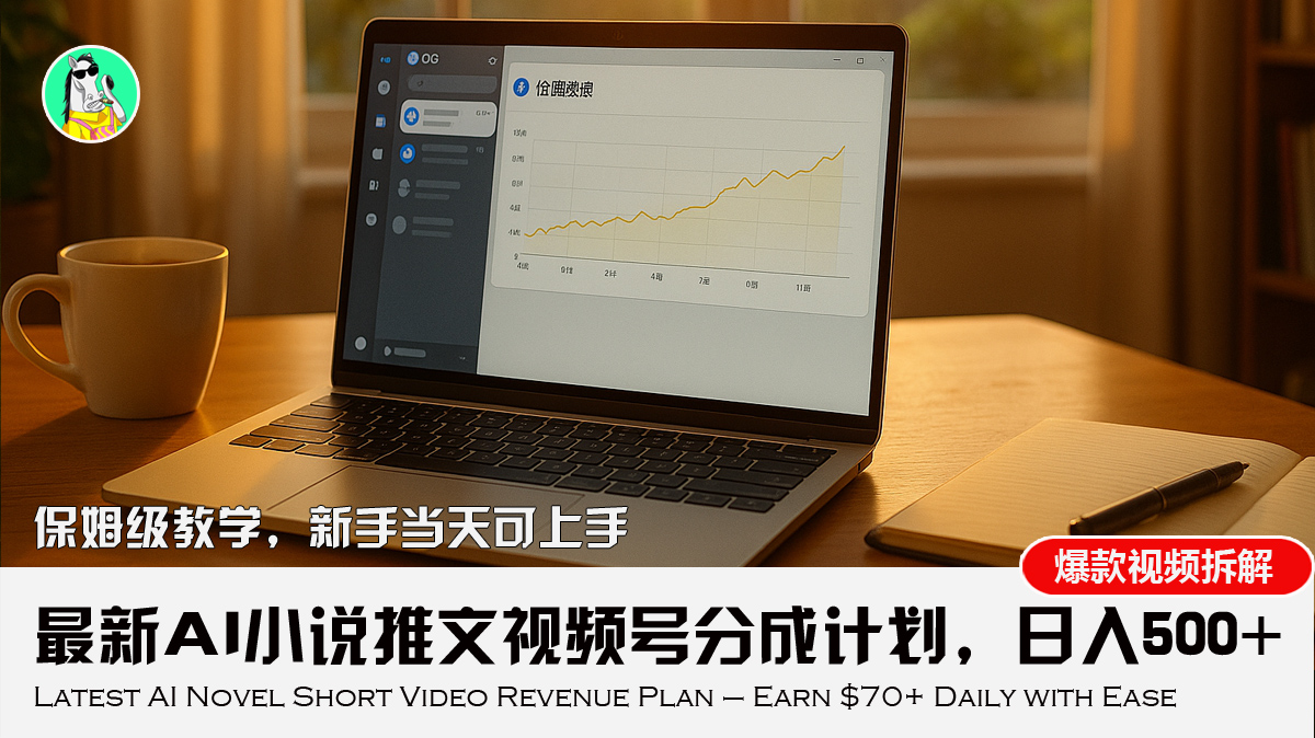 最新AI小说推文视频号分成计划，新手小白也能当天日入500+教程-副业项目资源网