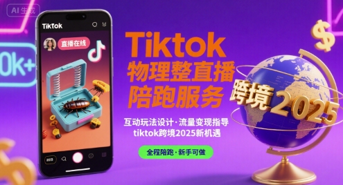 Tiktok物理整蛊直播陪跑服务-tiktok跨境2025-副业项目资源网