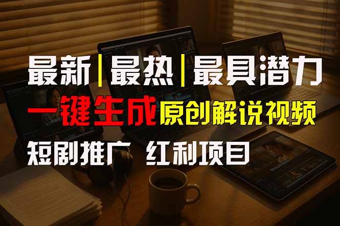 短剧推广新思路，AI一键生成原创解说视频，10分钟产出100条，30天赚了5.5w-副业项目资源网