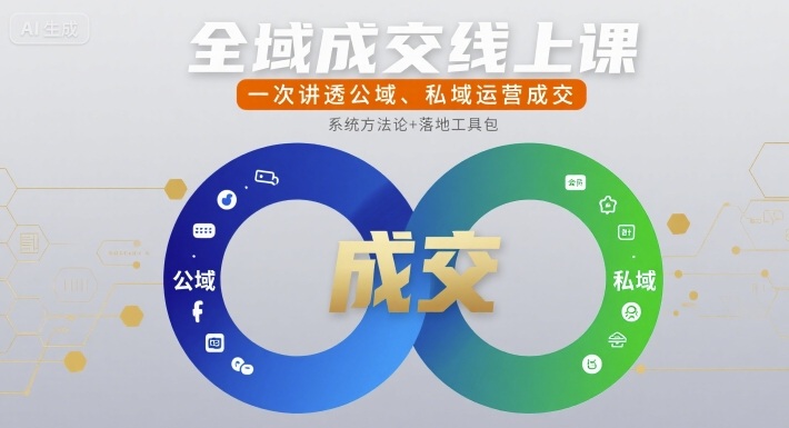 全域成交线上课，一次讲透公域、私域运营成交-副业项目资源网