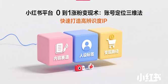 小红书平台0到1涨粉变现术：账号定位三维法，快速打造高辨识度IP-副业项目资源网