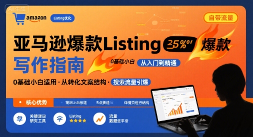 亚马逊爆款Listing写作方法，亚马逊0基础小白也能写爆款自带流量的Listing-副业项目资源网