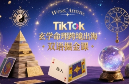 TikTok玄学命理跨境出海双语掘金课，手把手教你用命理知识精准直击海外用户痛点-副业项目资源网