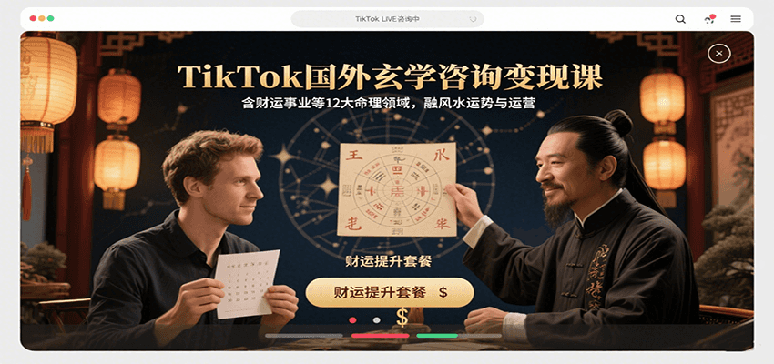 TikTok国外玄学咨询变现课，含财运事业等12大命理领域，融风水运势与运营-副业项目资源网