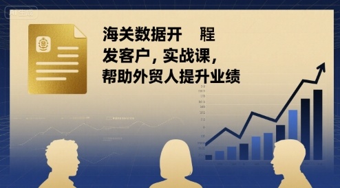 海关数据开发客户实战课，帮助外贸人提升业绩-副业项目资源网
