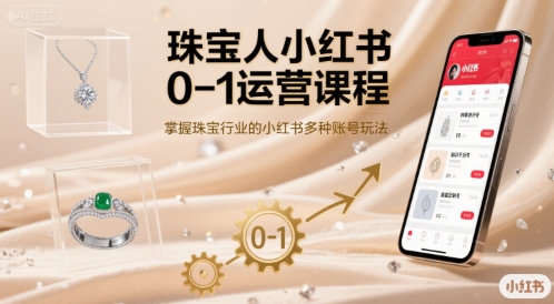 珠宝人小红书0-1运营课程，掌握珠宝行业的小红书多种账号玩法-副业项目资源网