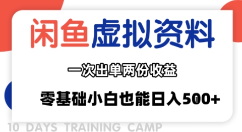 闲鱼虚拟资料新变现玩法，信息差项目，一次出单两份收益，无需囤货，可批量矩阵，零基础小白也能日入多张-副业项目资源网