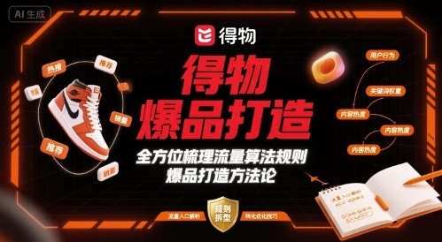 得物爆品打造，全方位梳理得物流量算法规则爆品打造规则-副业项目资源网