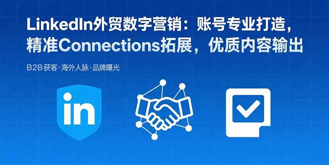 LinkedIn外贸数字营销：账号专业打造，精准Connections拓展，优质内容输出-副业项目资源网